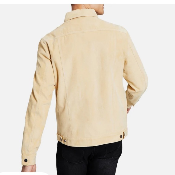 Mens Faux Suede Lightweight Trucker Jacke - Picture 2 of 4